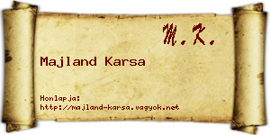 Majland Karsa névjegykártya